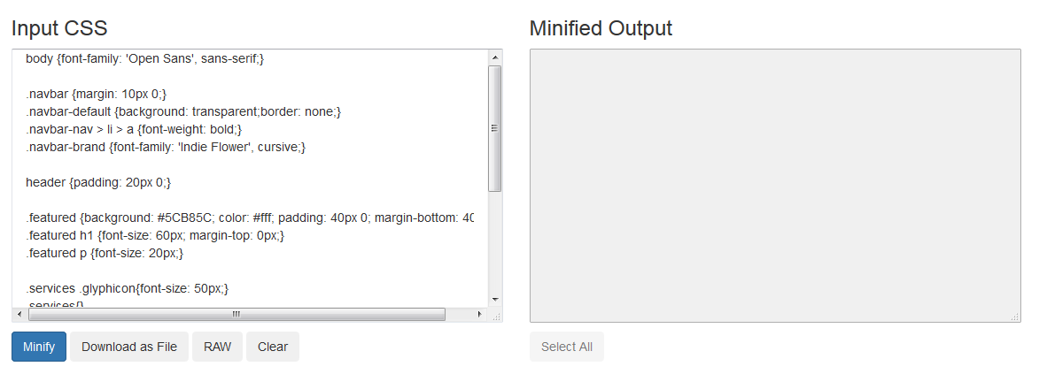 Cara Minify Kode CSS
